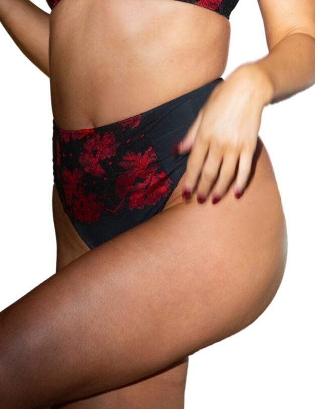 18706 Pour Moi Decadence High Waist Brief - 18706 Red/Black