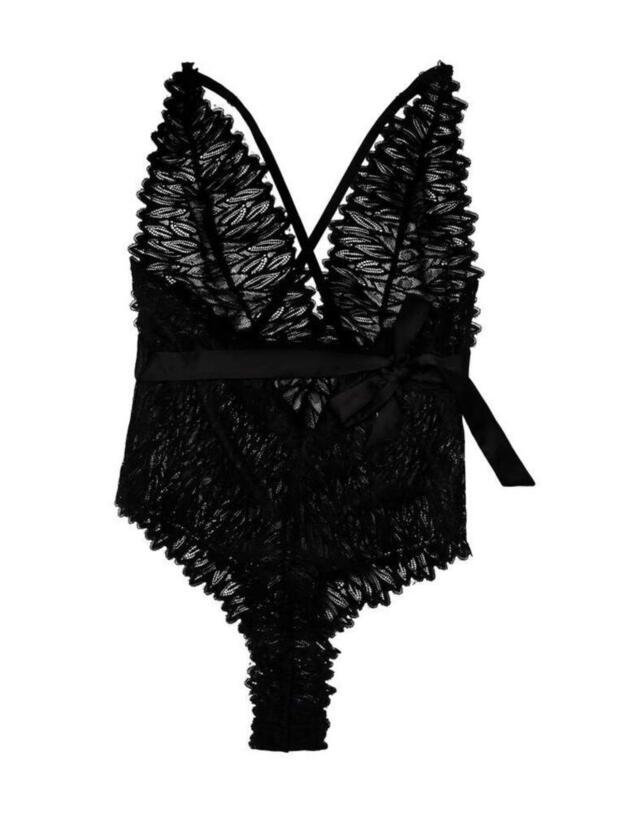 PPHUS028B Playful Promises X Hustler Margot High Apex Plunge Body  - PPHUS028B Black 