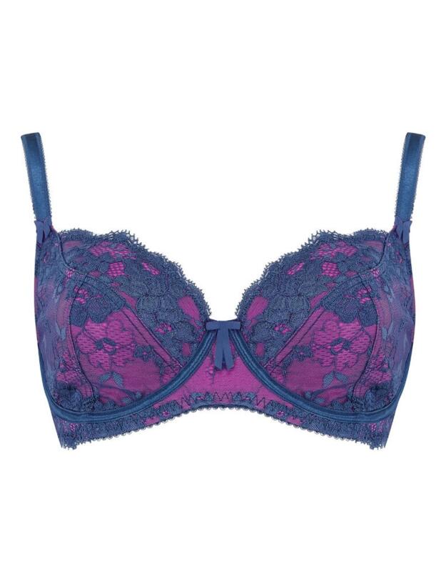 1502 Pour Moi Amour Plunge Bra - 1502 Blue/Pink