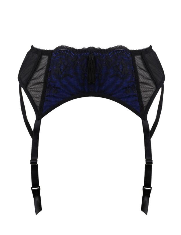 16107 Pour Moi Sensation Suspender Belt - 16107 Black/Cobalt