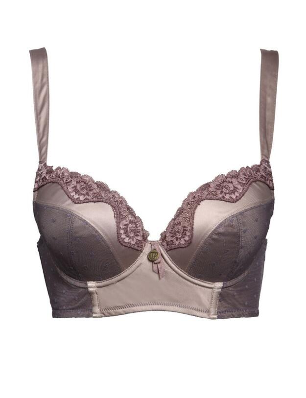 TL047 Tallulah Love Vintage Doll Padded Bra - TL047 Brown/Grey Mauve