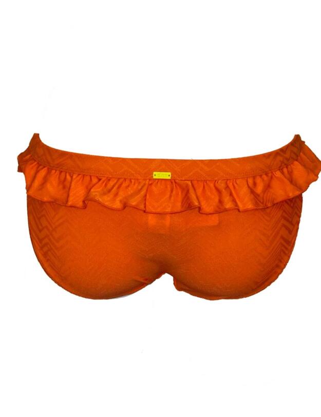 CW0129 Cleo by Panache Rita Frill Bikini Brief - CW0129 Orange Print