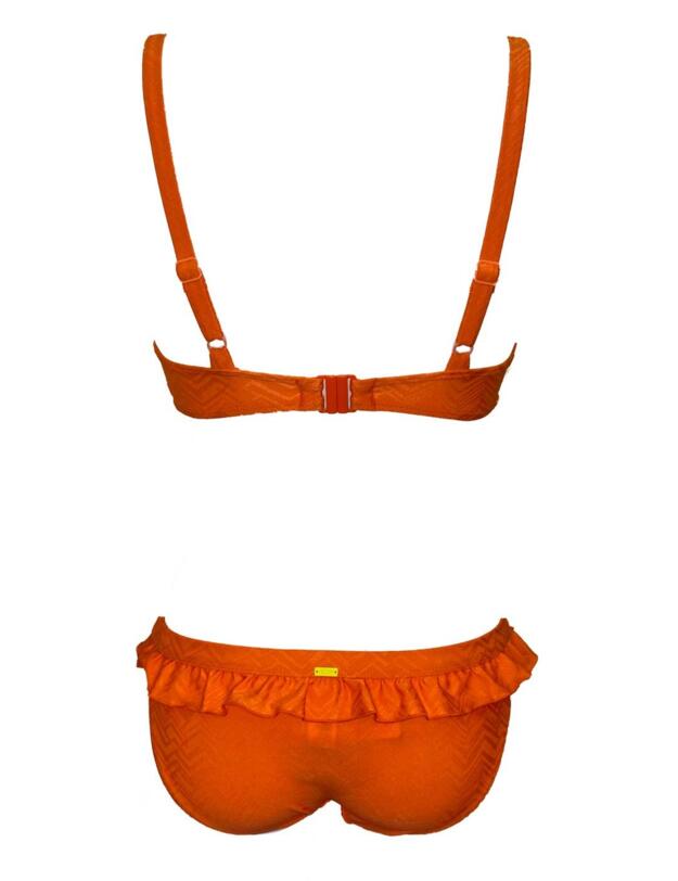 CW0129 Cleo by Panache Rita Frill Bikini Brief - CW0129 Orange Print