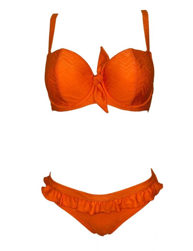 CW0129 Cleo by Panache Rita Frill Bikini Brief - CW0129 Orange Print