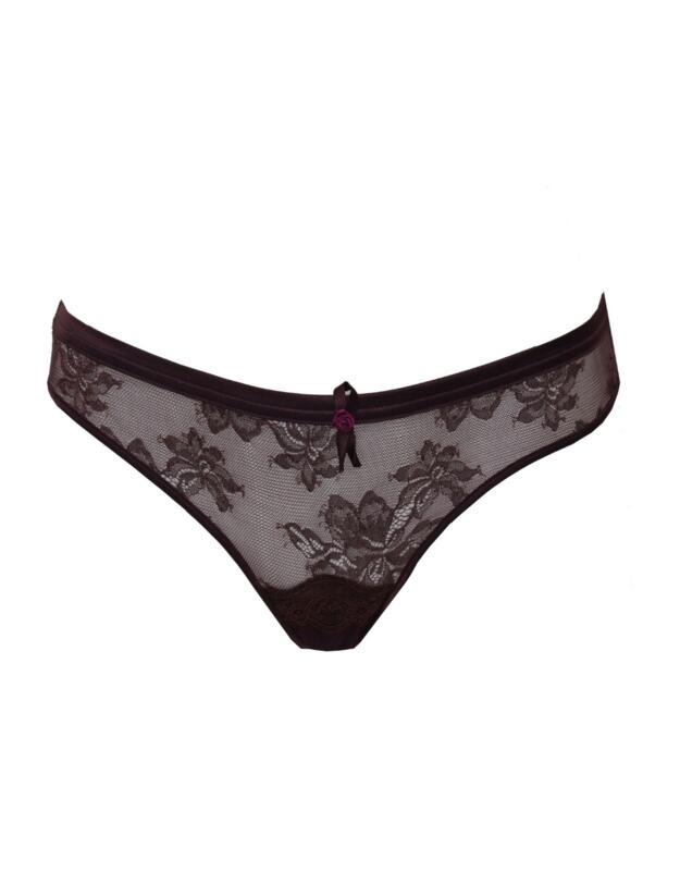TL096 Tallulah Love Plum Kitten Thong - TL096 Deep Plum