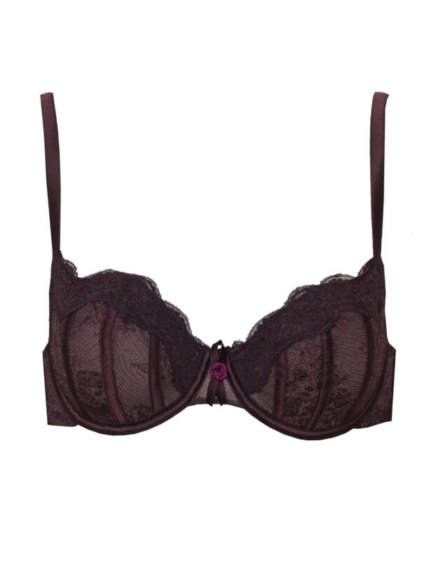 TL093 Tallulah Love Plum Kitten Soft Cup Balcony Bra - TL093 Deep Plum