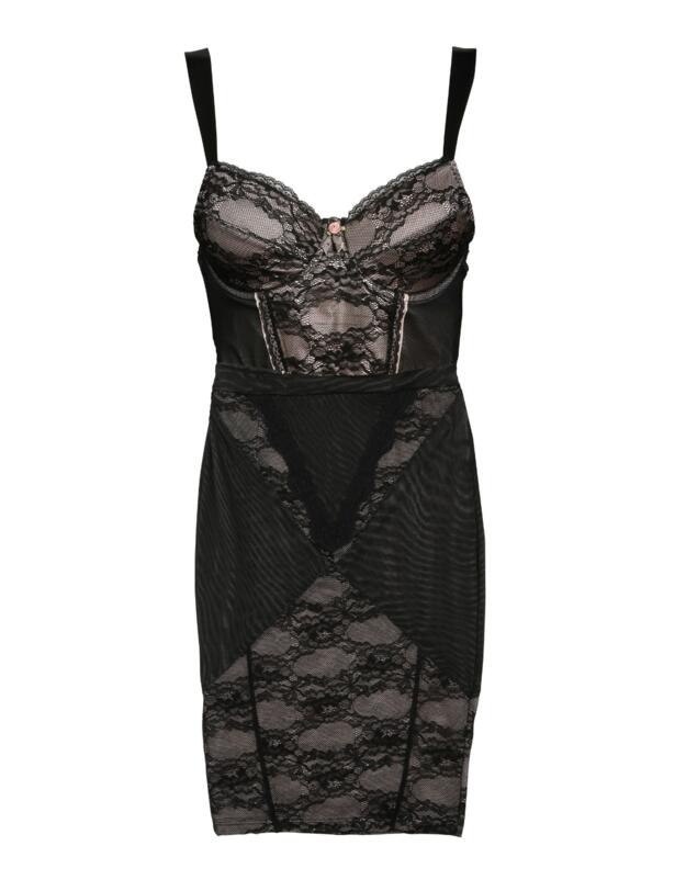 TL029  Tallulah Love Secret Seductress Control Slip Dress - TL029 Black/Pink