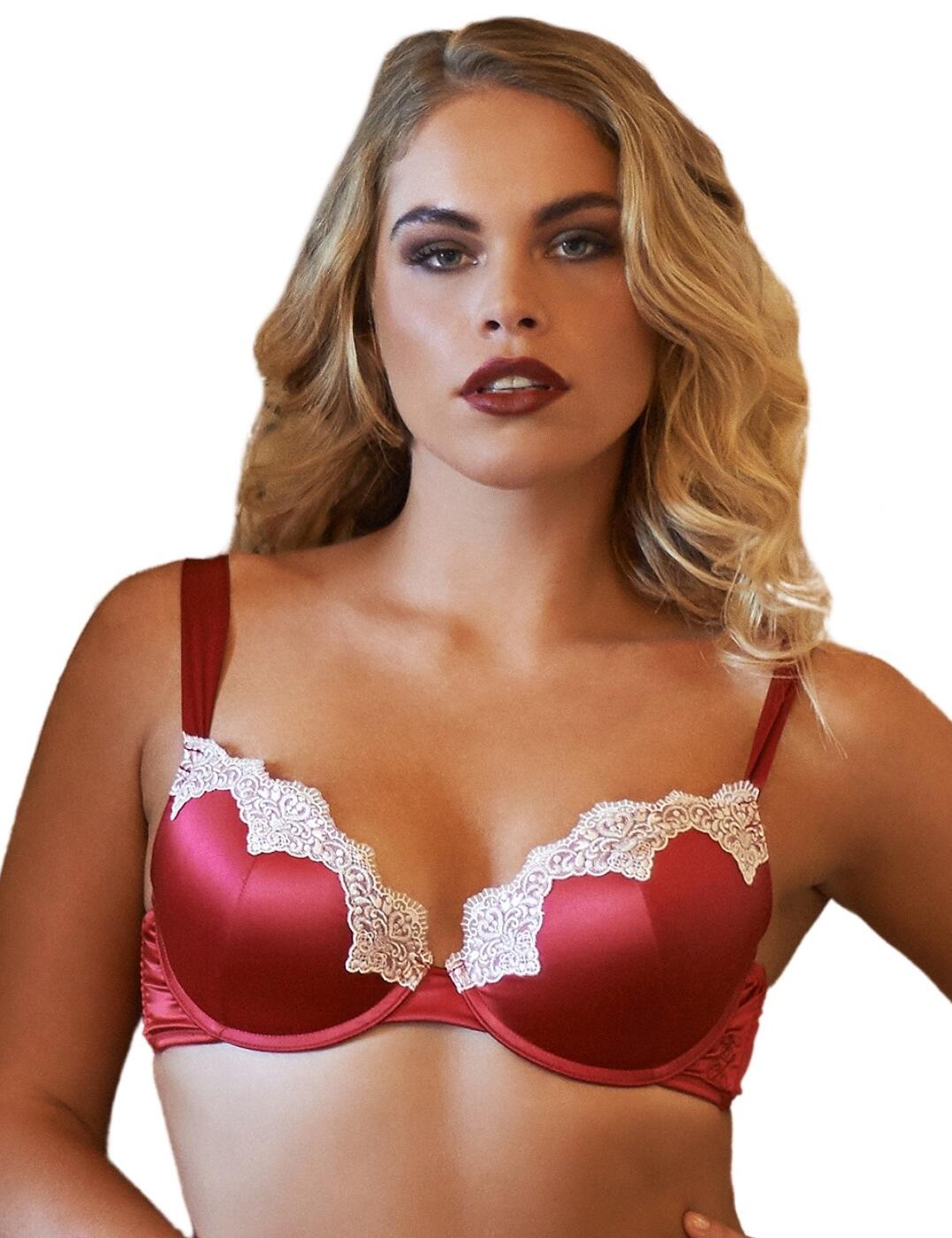 TL0 Tallulah Love Opulent Lace Plunge Bra - TL015 Berry Red