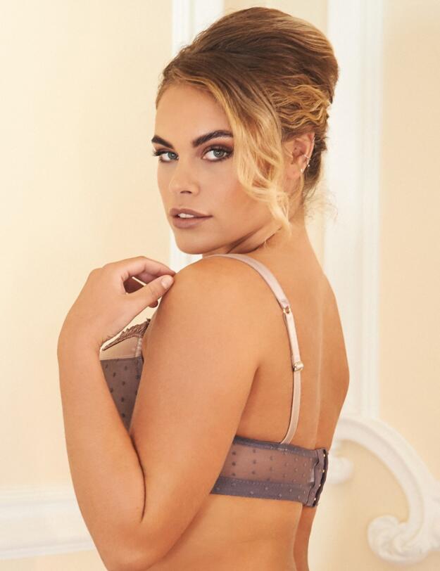 TL047 Tallulah Love Vintage Doll Padded Bra - TL047 Brown/Grey Mauve