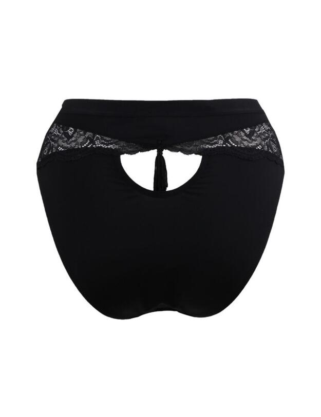 16106 Pour Moi Sensation High Leg Brief - 16106 Black/Cobalt