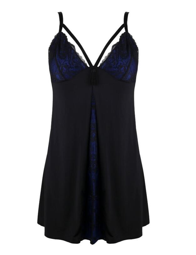 16108 Pour Moi Sensation Chemise - 16108 Black/Cobalt