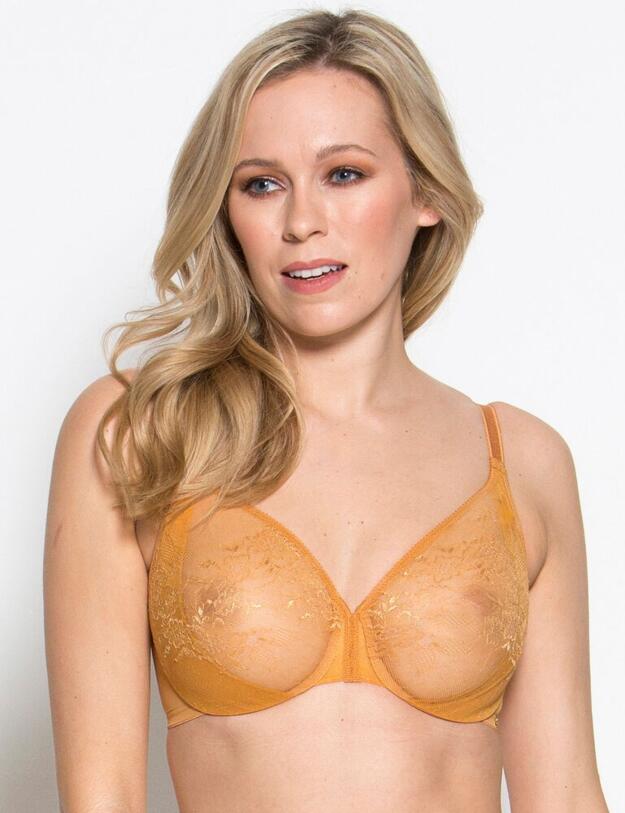 Gossard Glossies Lace Sheer Bra Spiced Honey