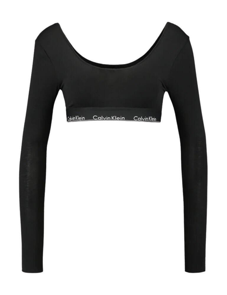 000QF4695E Calvin Klein Long Sleeve Bralette Top - QF4695E Black