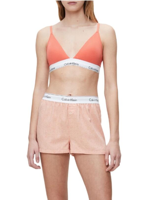 000QS6080E Calvin Klein Wovens Cotton Sleep Shorts - QS6080E Grapefruit Heather