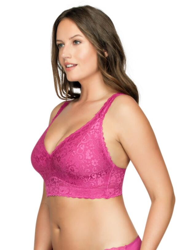 P5482 Parfait Adriana Non-Wired Lace Bralette Bra - P5482 Raspberry