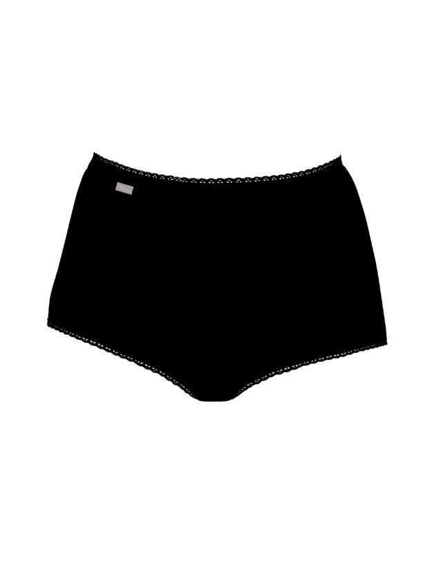 Playtex Pure Cotton Maxi Stretch 6 Pack Brief White/Black