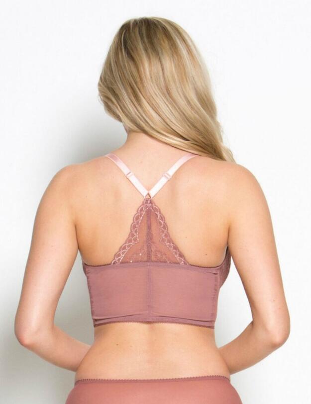 7718 Gossard Superboost Lace Deep V Bralette Bra - 7718 Cinder Rose