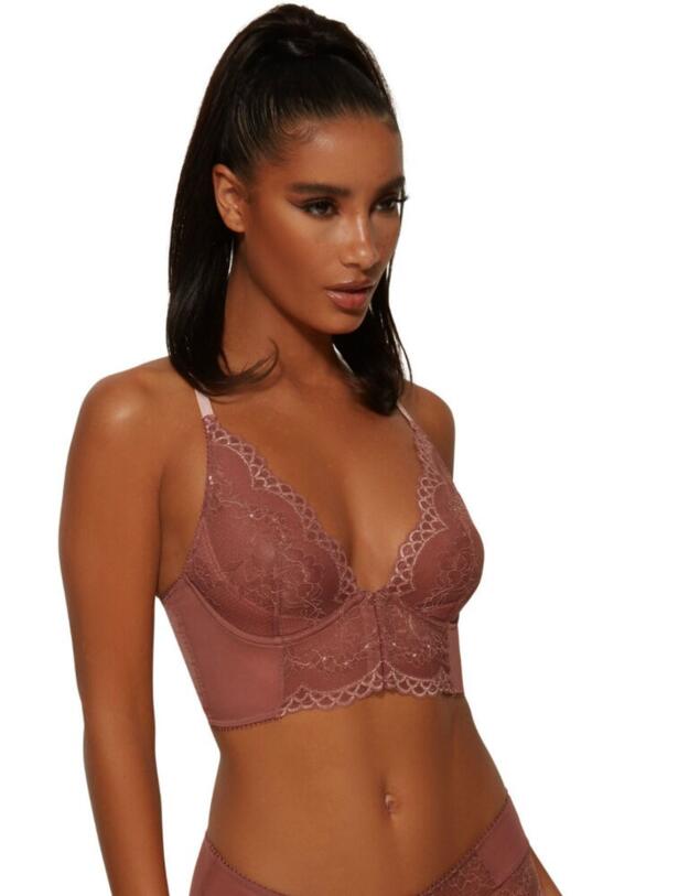 7718 Gossard Superboost Lace Deep V Bralette Bra - 7718 Cinder Rose