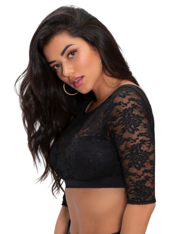 19104 Pour Moi Make A Scene Lace Arm Sleeve Top - 19104 Black