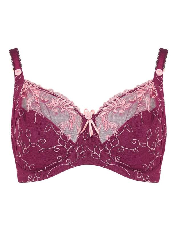3804 Pour Moi Imogen Rose Embroidered Full Cup Bra - 3804 Plum/Rose