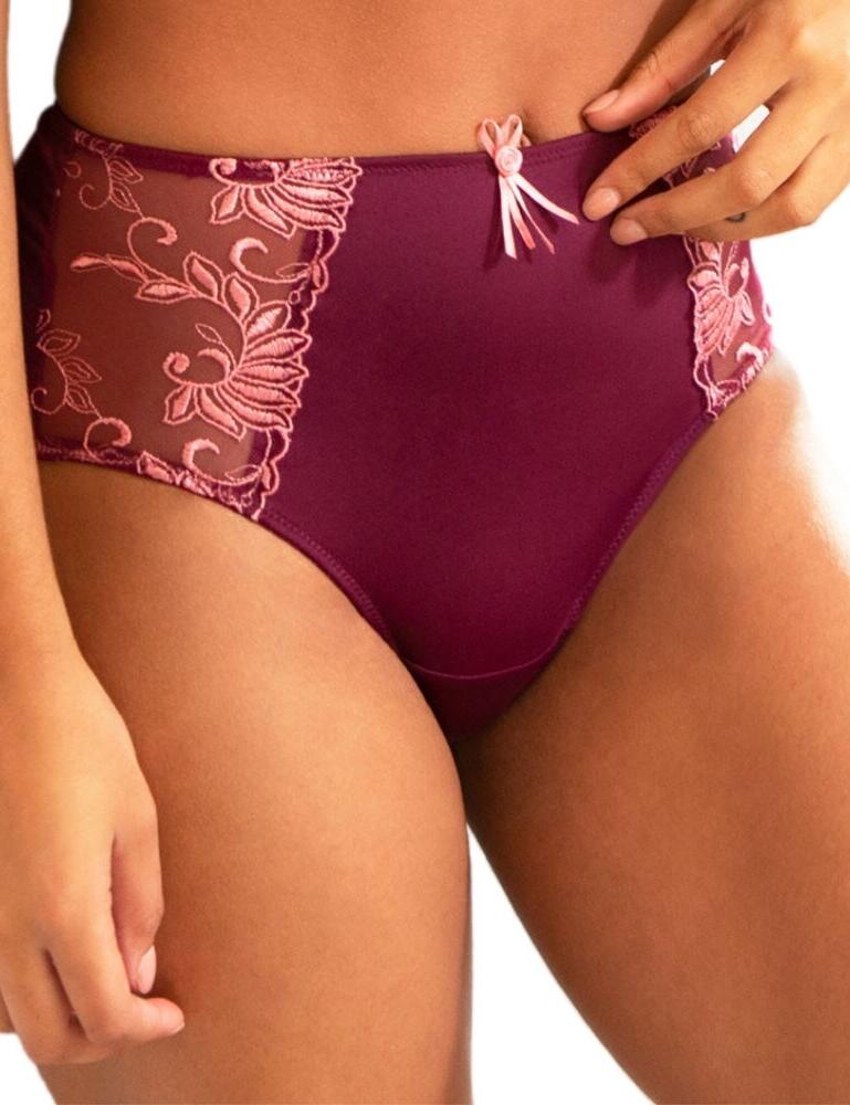 3804B Pour Moi Imogen Rose Embroidered Brief - 3804B Plum/Rose