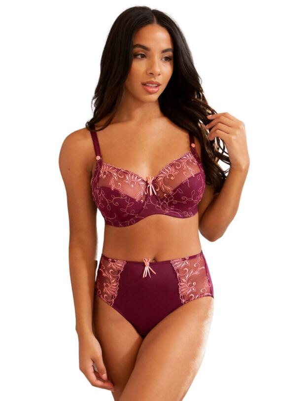 3804B Pour Moi Imogen Rose Embroidered Brief - 3804B Plum/Rose