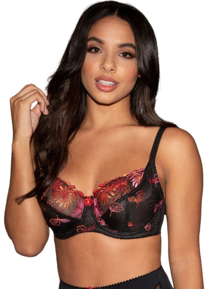7702 Pour Moi St Tropez Underwired Full Cup Bra - 7702 Black/Pink/Orange