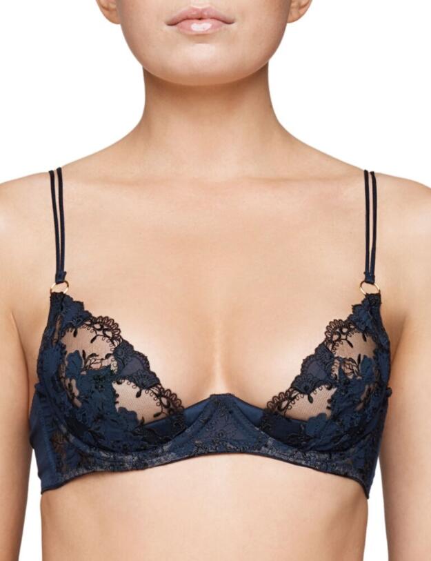 CAE-005-11 Coco De Mer Caerulea Plunge Bra - CAE-005-11 Midnight Blue and Black