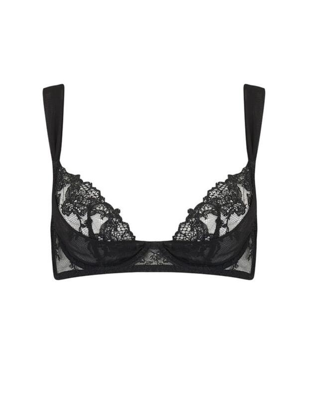 PLU-005-01 Coco De Mer Plumeria Plunge Bra - PLU-005-01 Black