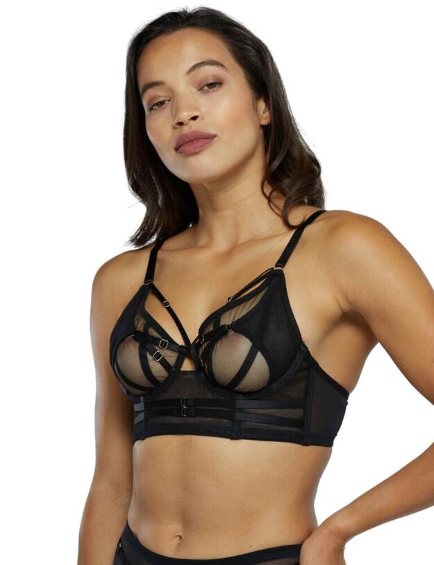 Playful Promises Eddie Crossover Wrap Bra Core Black 