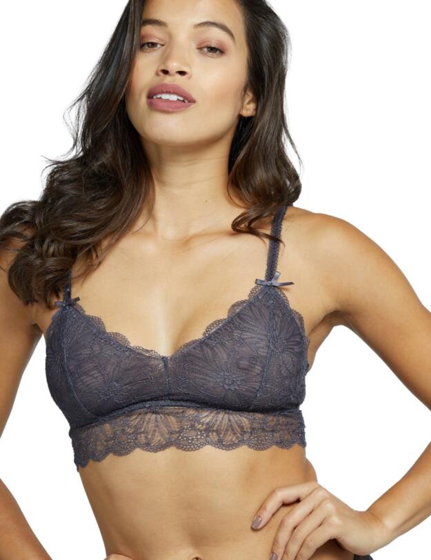 WWL631SG Playful Promises Wolf & Whistle Ariana Lace Bralette - WWL631SG Steel Grey
