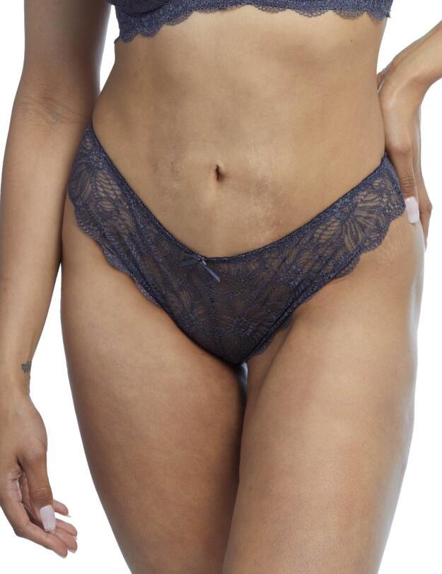 WWL632SG Playful Promises Wolf & Whistle Ariana Lace Brief - WWL632SG Steel Grey