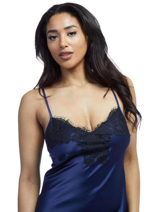 PP3178B Playful Promises Satin Negligee - PP3178B Dark Blue