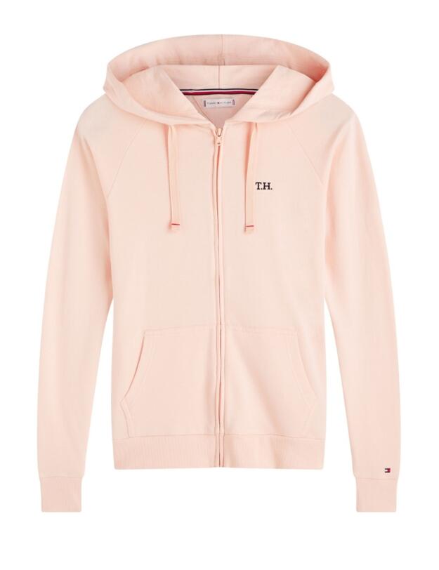 UW0UW01965 Tommy Hilfiger Zip Up Hoodie Top - UW0UW01965 Pale Blush