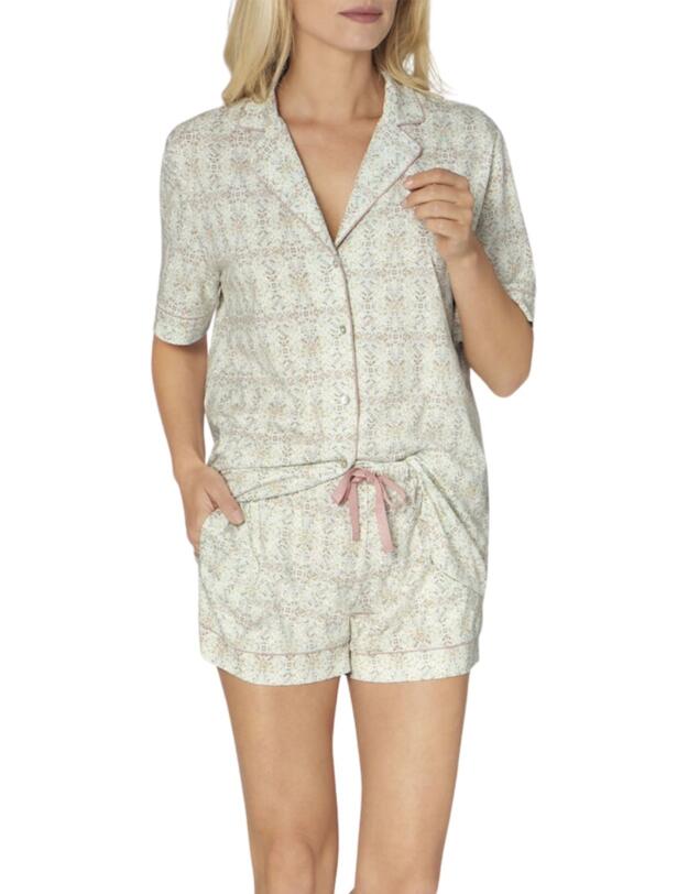 10202445 Triumph Lounge-Me Natural Boyfriend Pyjama Set - 10202445 Turquoise/Light Combination