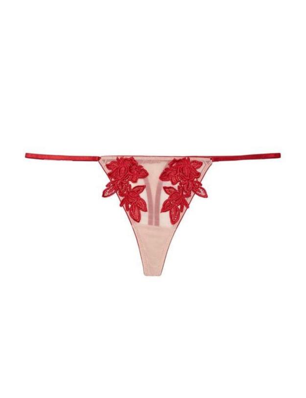 PPHUS002R Playful Promises Hustler Brooke Applique Thong - PPHUS002R Red