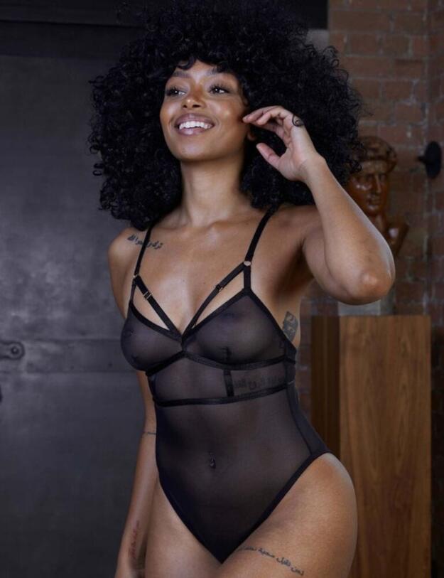 PPHUS021B Playful Promises Hustler Arielle Mesh Body - PPHUS021B Black