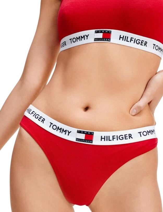 UW0UW02198 Tommy Hilfiger Tommy 85 CTN Organic Cotton Thong - UW0UW02198 Tango Red