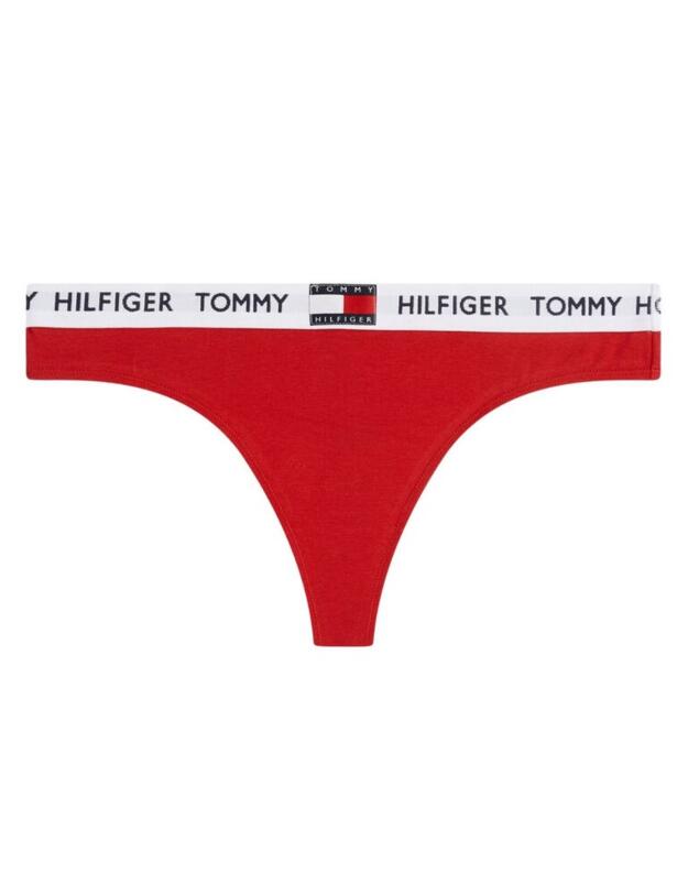 UW0UW02198 Tommy Hilfiger Tommy 85 CTN Organic Cotton Thong - UW0UW02198 Tango Red