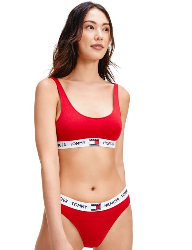 UW0UW02198 Tommy Hilfiger Tommy 85 CTN Organic Cotton Thong - UW0UW02198 Tango Red