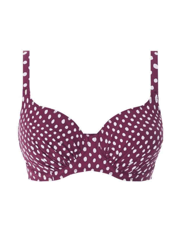 6720 Fantasie Santa Monica Gathered Full Cup Bikini Top - 6720 Garnet