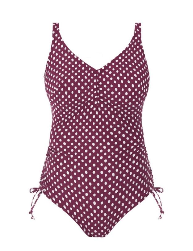 6729 Fantasie Santa Monica V-Neck Swimsuit - 6729 Garnet