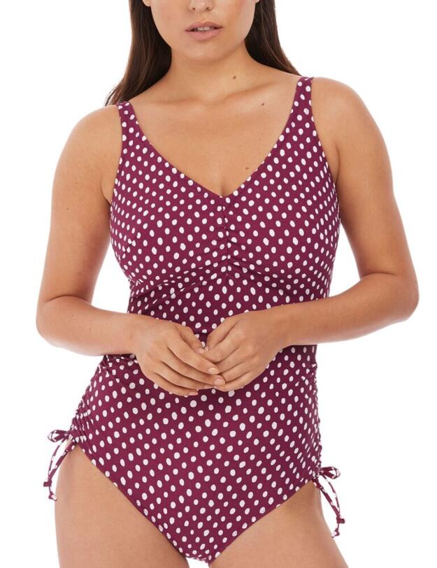 6729 Fantasie Santa Monica V-Neck Swimsuit - 6729 Garnet