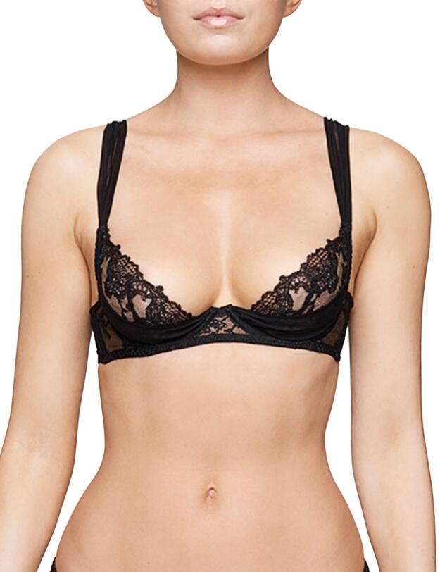 PLU-005-01 Coco De Mer Plumeria Plunge Bra - PLU-005-01 Black