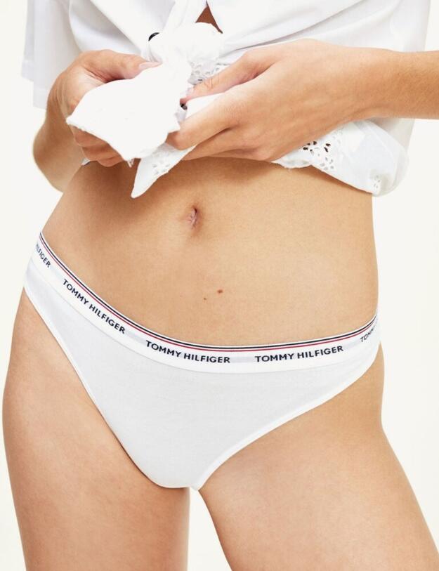UW0UW00048 Tommy Hilfiger Essentials 3 Pack Thong - UW0UW00048 Tango Red/White/Navy Blazer 