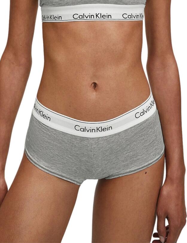 0000F3788E Calvin Klein Modern Cotton Boyshort - F3788E Grey Heather