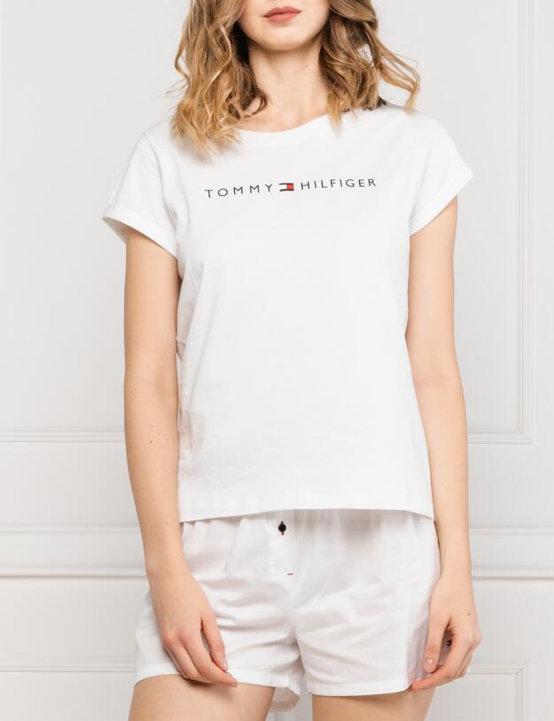 UW0UW01939 Tommy Hilfiger Woven Boxer Set Pyjamas - UW0UW01939 White/White