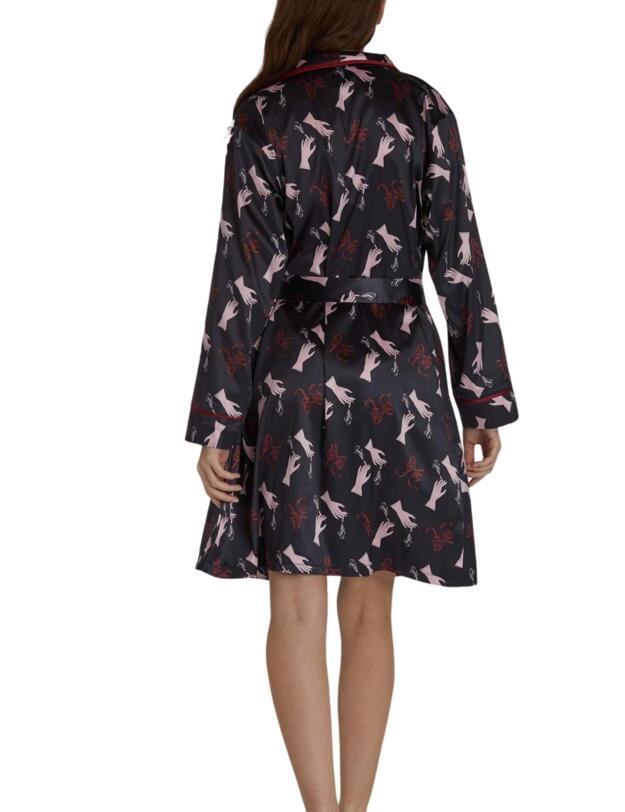 BP079 Playful Promises Bettie Page Blaze Robe - BP079 Black