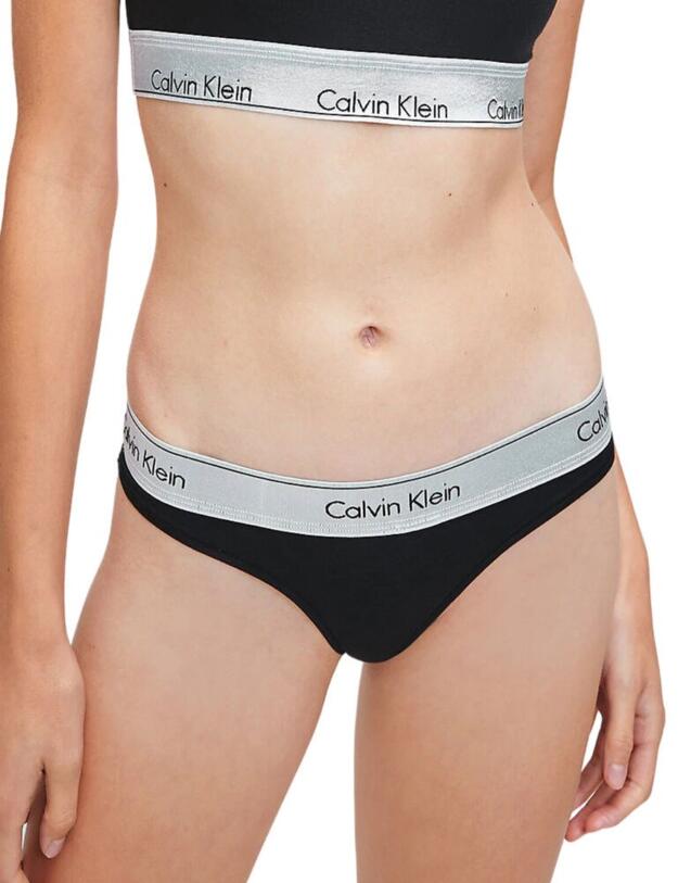 000QF6233E Calvin Klein CK One Bralette & Thong Set - QF6233E Black/Silver