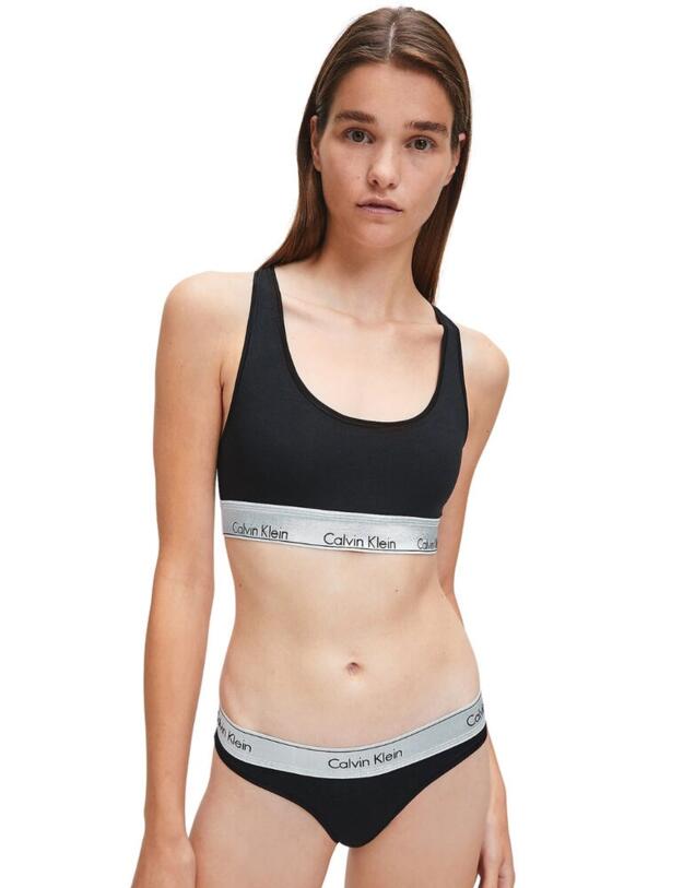 000QF6233E Calvin Klein CK One Bralette & Thong Set - QF6233E Black/Silver